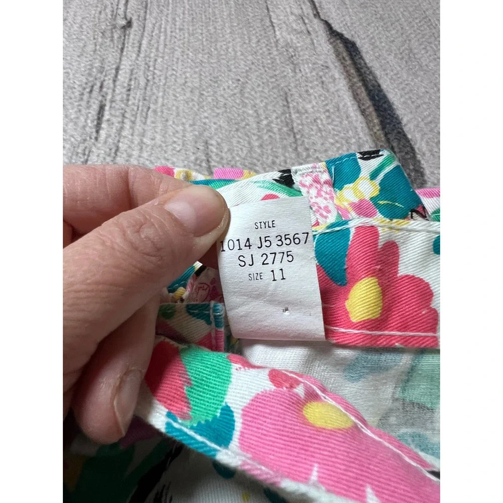 Sasson Vintage‎ 90s Floral Bermuda Shorts Womens 11 Multicolor High Rise Cotton